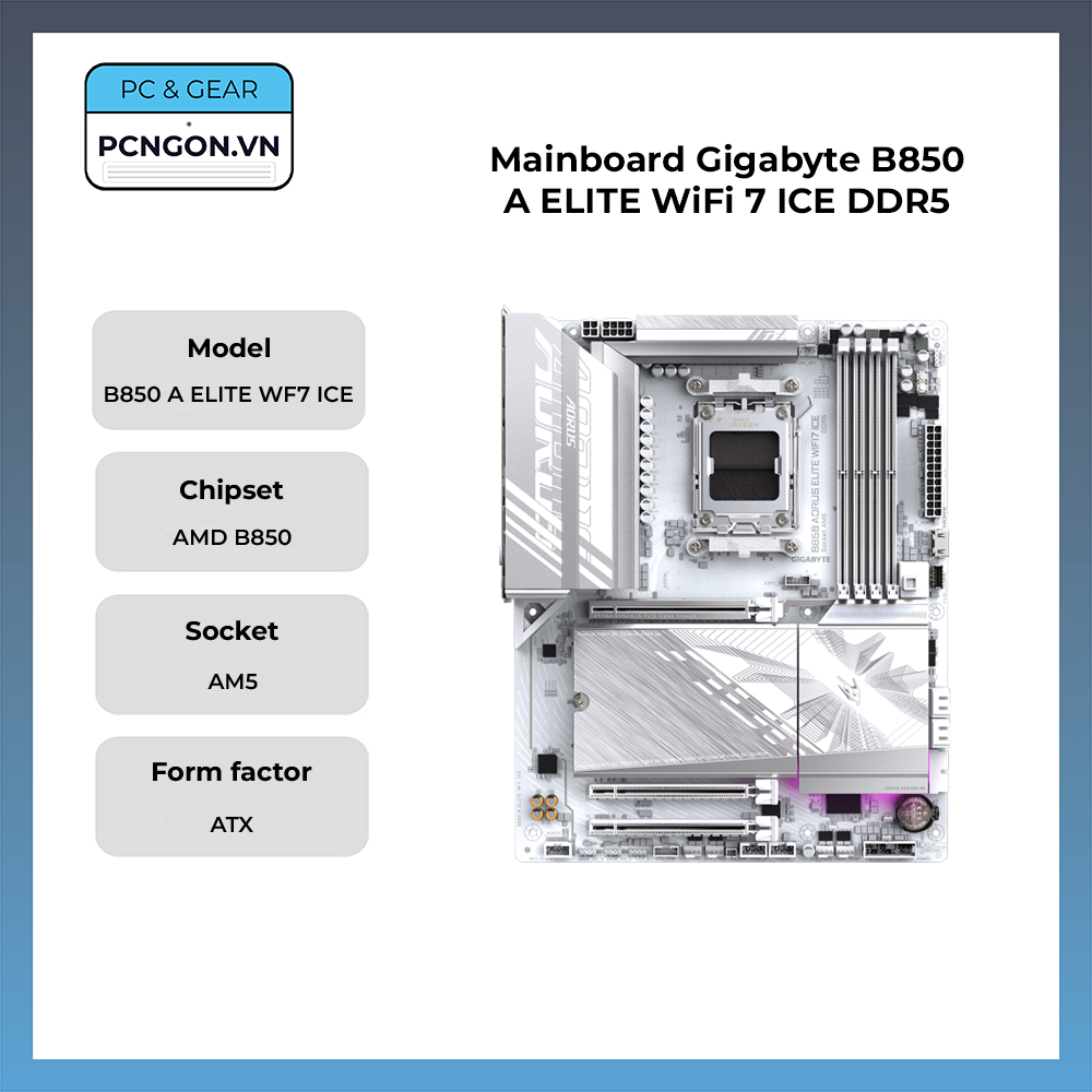 Mainboard Gigabyte B850 A Elite Wifi 7 Ice Ddr5