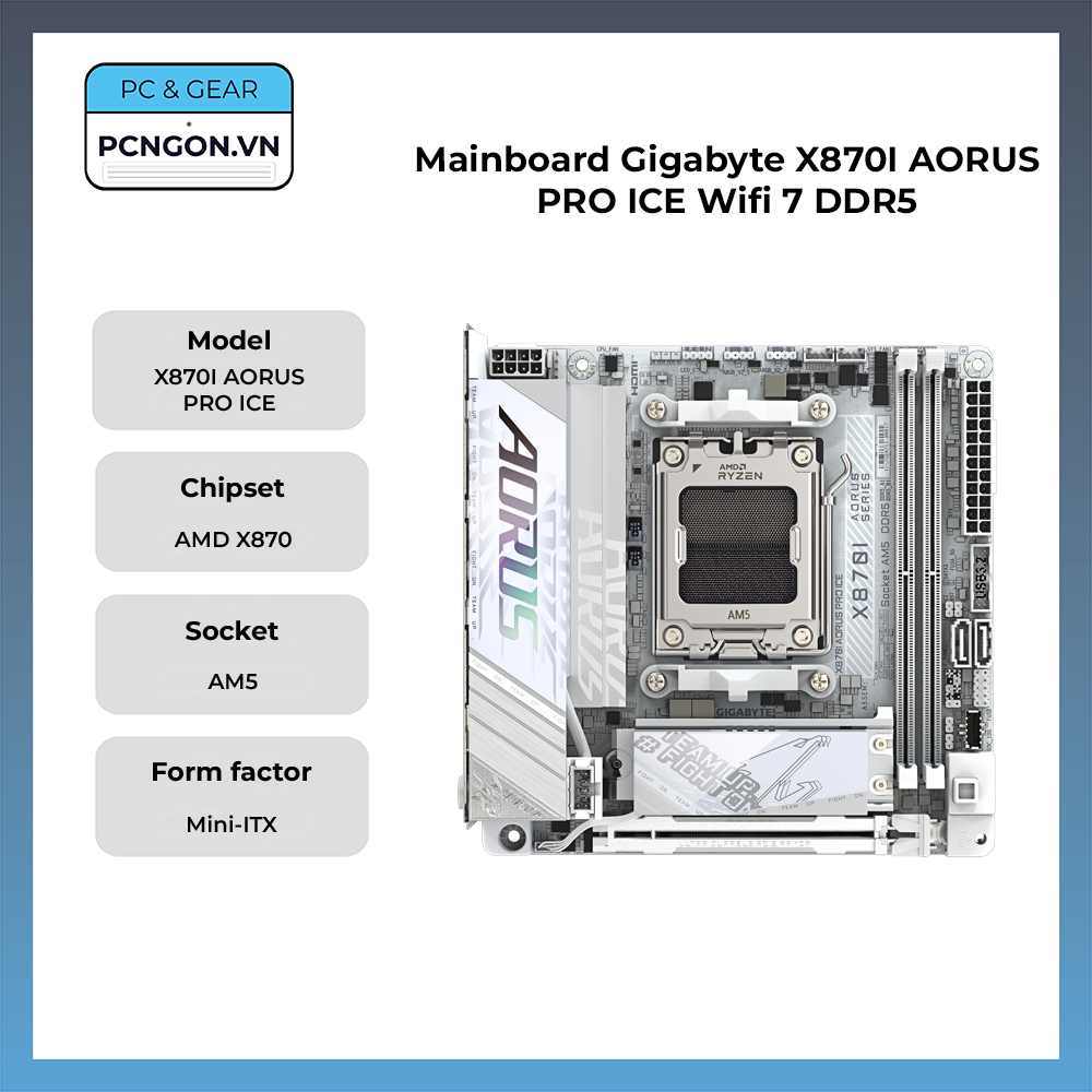 Mainboard Gigabyte X870i Aorus Pro Ice Wifi 7 Ddr5
