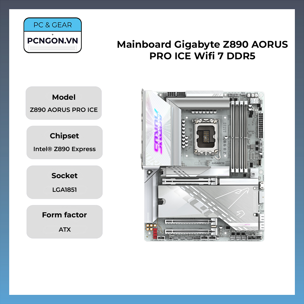 Mainboard Gigabyte Z890 Aorus Pro Ice Wifi 7 Ddr5