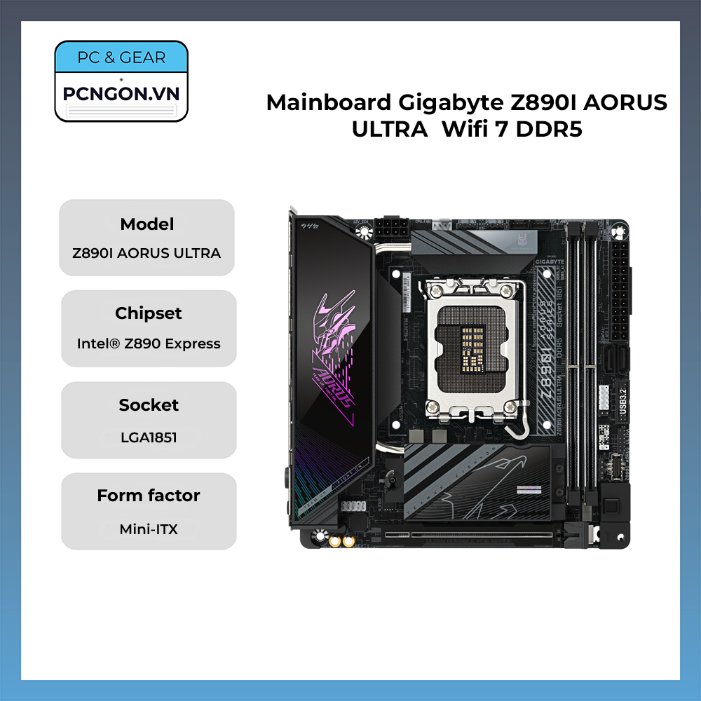 Mainboard Gigabyte Z890i Aorus Ultra Wifi 7 Ddr5