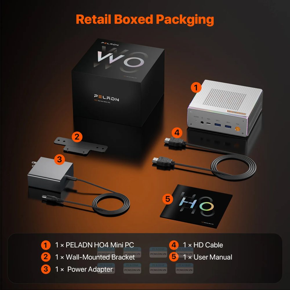 Máy Tính Mini Pc Peladn Ho4 Amd Ryzen 7 8845hs (barebone) 6