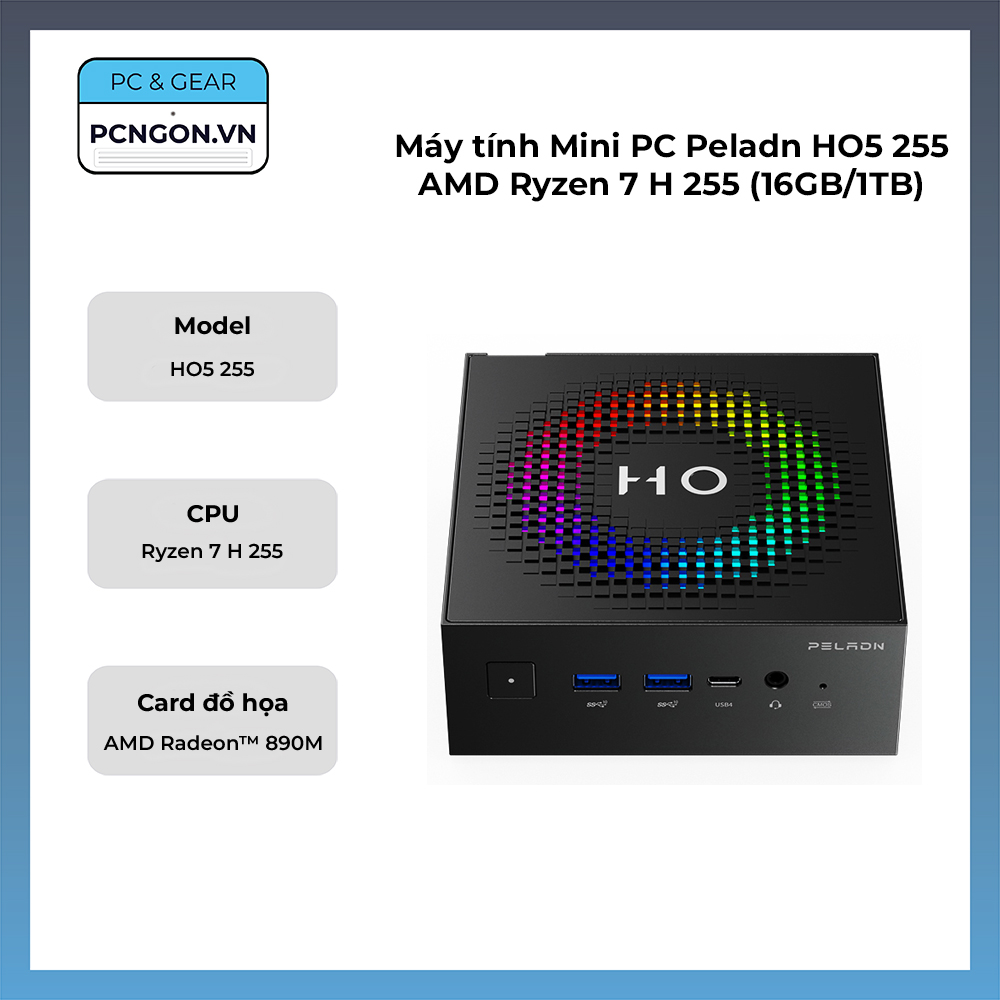 Máy Tính Mini Pc Peladn Ho5 255 Amd Ryzen 7 H 255 (16gb, 1tb)