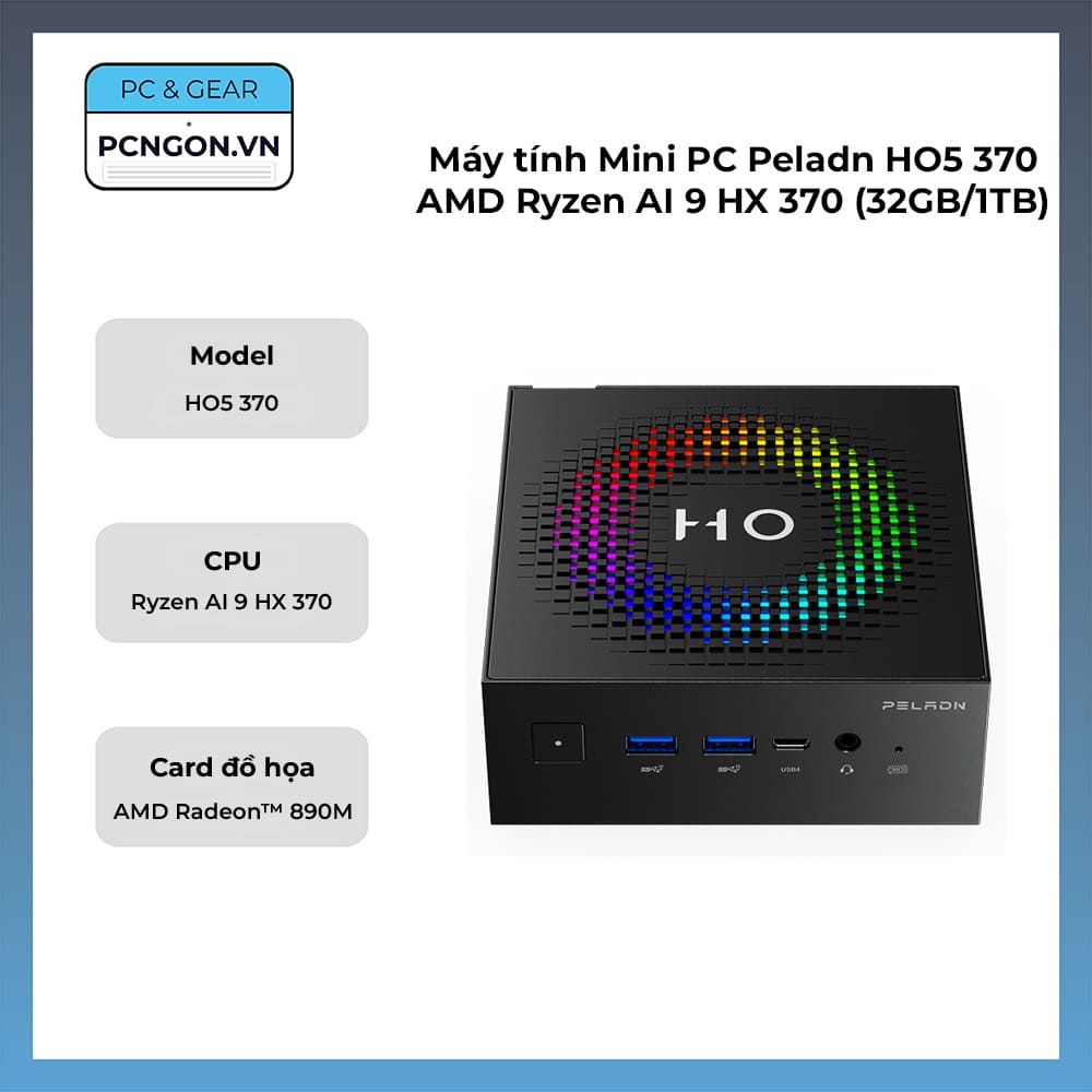 Mini PC Peladn HO5 370 AMD Ryzen AI 9 HX 370 (32GB/1TB)