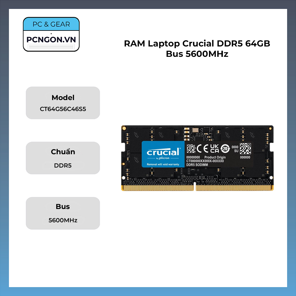 Ram Laptop Crucial Ddr5 64gb Bus 5600mhz