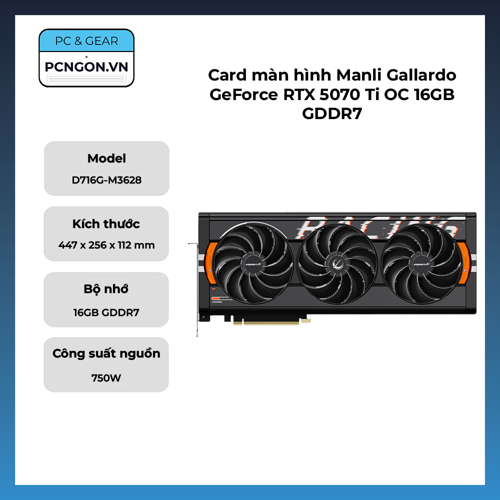 Card Màn Hình Manli Gallardo Geforce Rtx 5070 Ti Oc 16gb Gddr7
