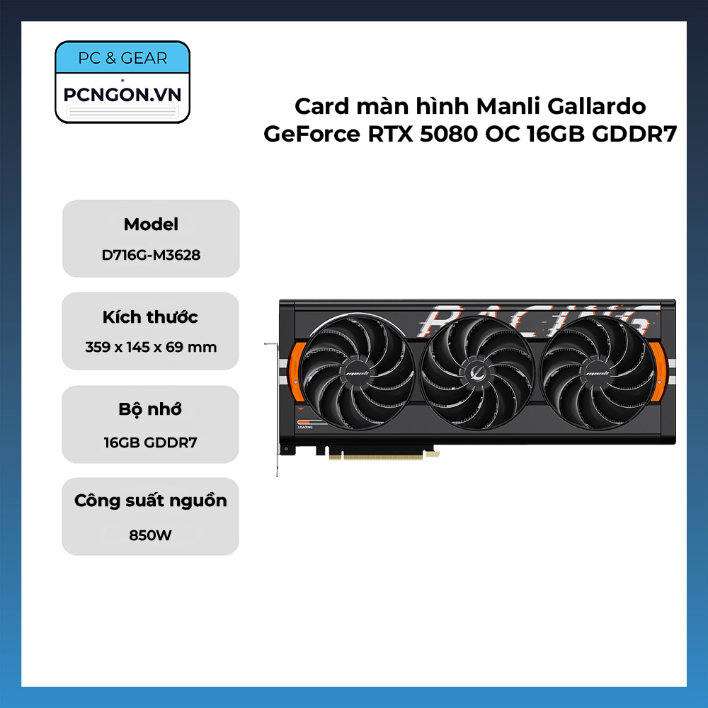 Card Màn Hình Manli Gallardo Geforce Rtx 5080 Oc 16gb Gddr7