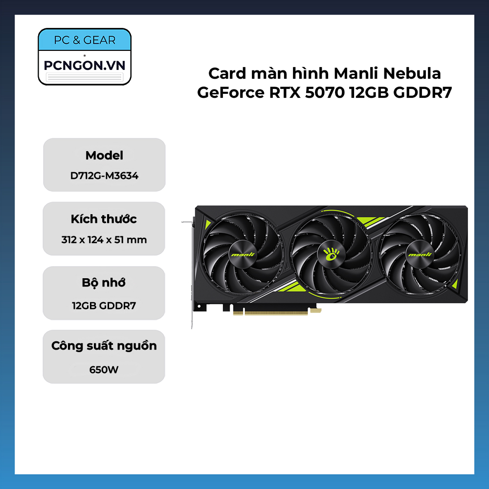 Card Màn Hình Manli Nebula Geforce Rtx 5070 12gb Gddr7