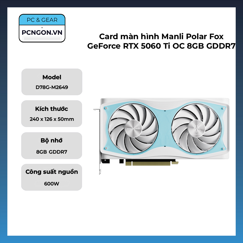 Card Màn Hình Manli Polar Fox Geforce Rtx 5060 Ti Oc 8gb Gddr7