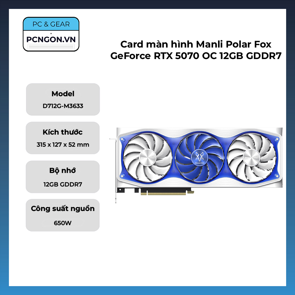Card Màn Hình Manli Polar Fox Geforce Rtx 5070 Oc 12gb Gddr7