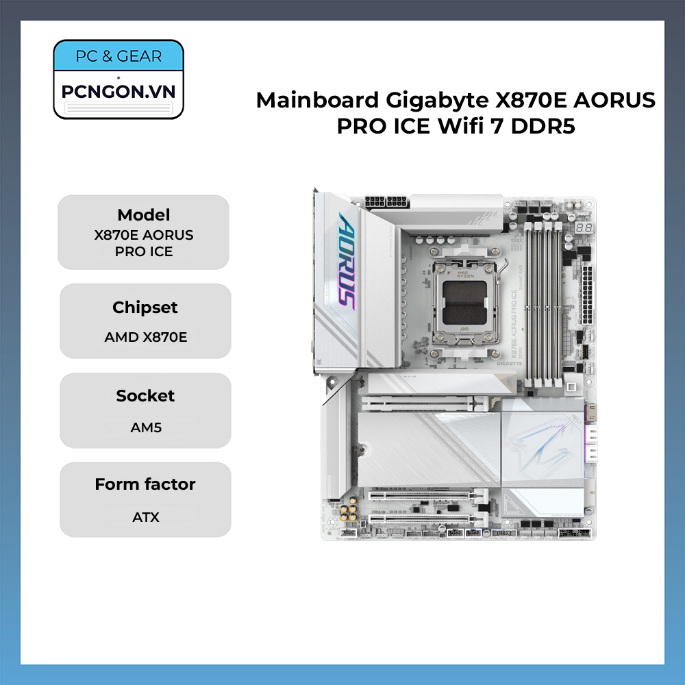 Mainboard Gigabyte X870e Aorus Pro Ice Wifi 7 Ddr5