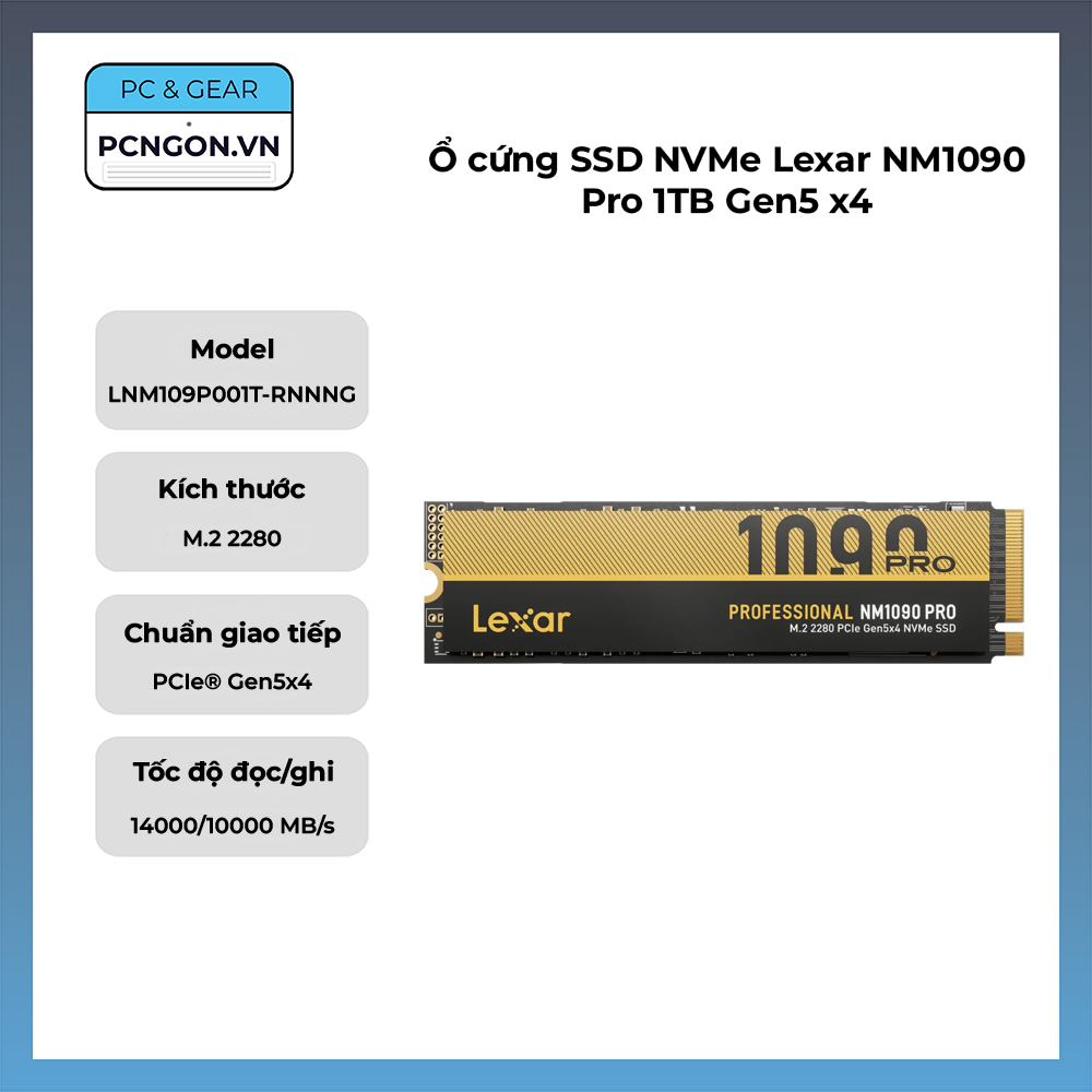 Ổ Cứng Ssd Nvme Lexar Nm1090 Pro 1tb Gen5 X4