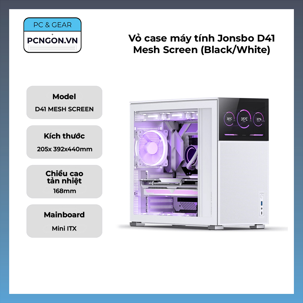 Vỏ Case Máy Tính Jonsbo D41 Mesh Screen (black, White)