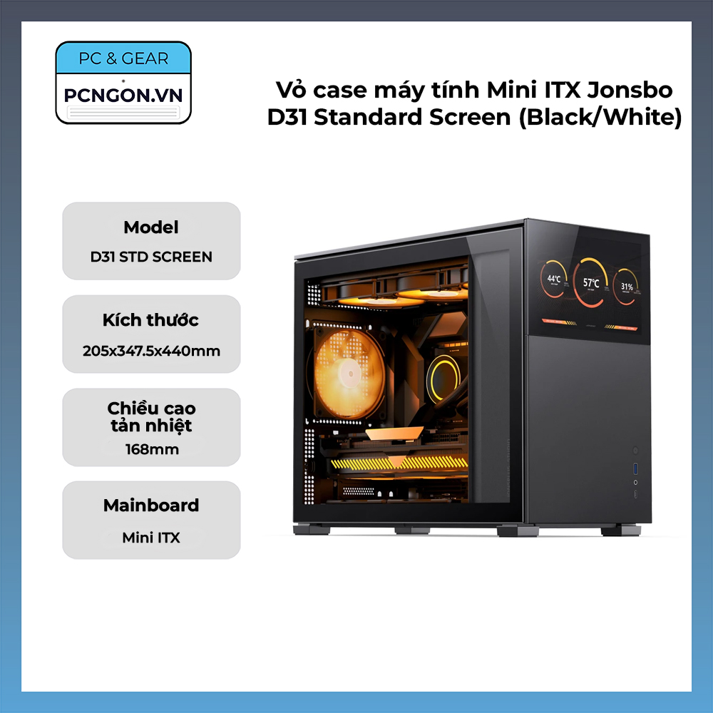 Vỏ Case Máy Tính Mini Itx Jonsbo D31 Standard Screen (black, White)