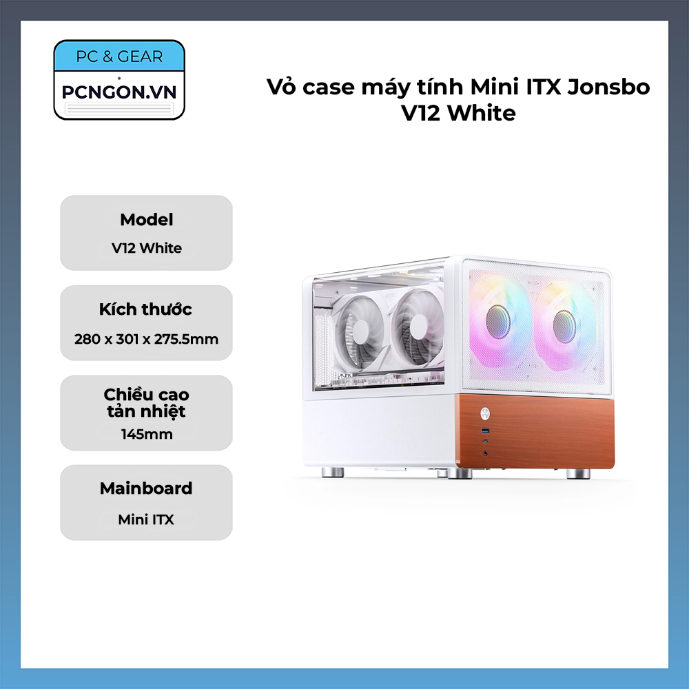 Vỏ Case Máy Tính Mini Itx Jonsbo V12 White