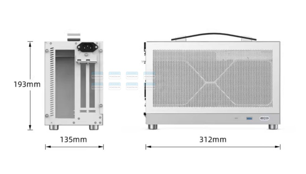 Vỏ Case Máy Tính Mini Itx Shiny Snake S300 Trắng (không Kèm Riser) 9