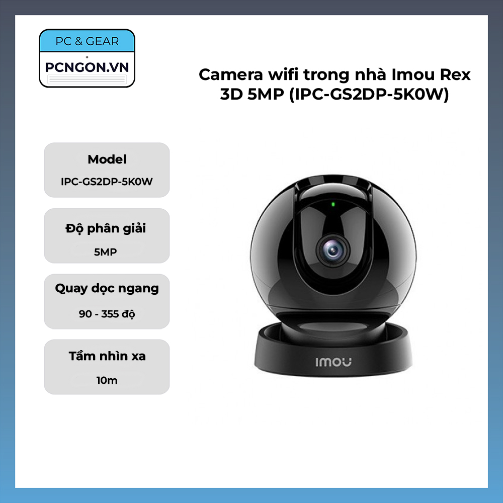Camera Wifi Trong Nhà Imou Rex 3d 5mp (ipc-gs2dp-5k0w)