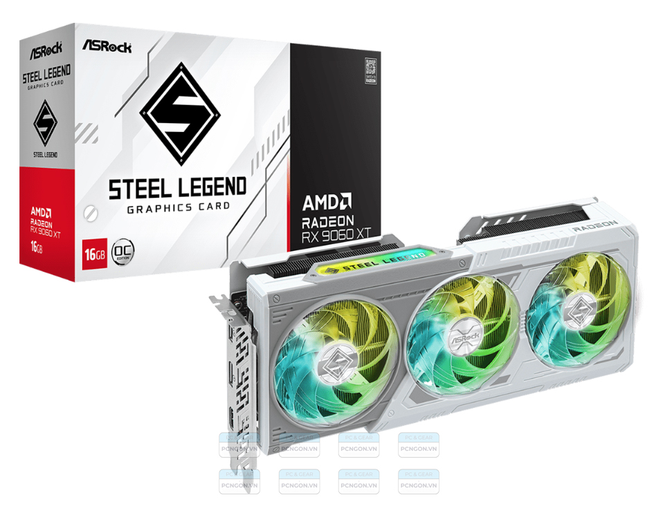 Card Màn Hình Asrock Rx 9060 Xt Steel Legend 16gb Oc 1