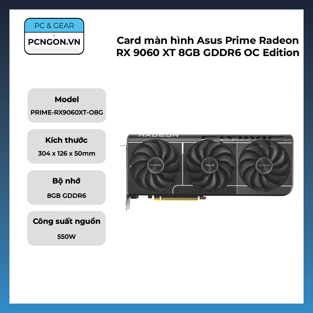 Card Màn Hình Asus Prime Radeon Rx 9060 Xt 8gb Gddr6 Oc Edition