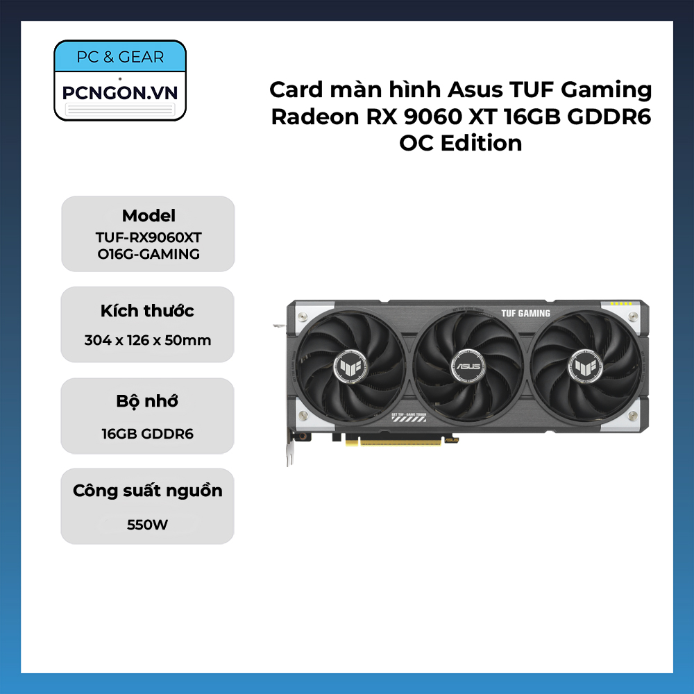 Card Màn Hình Asus Tuf Gaming Radeon Rx 9060 Xt 16gb Gddr6 Oc Edition