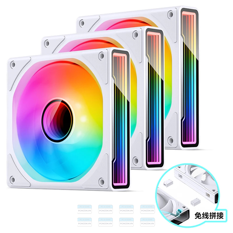 Quạt Tản Nhiệt Jonsbo Zk-120 12025 Kết Nối Không Dây Pack 3 (trắng, Đen) 6