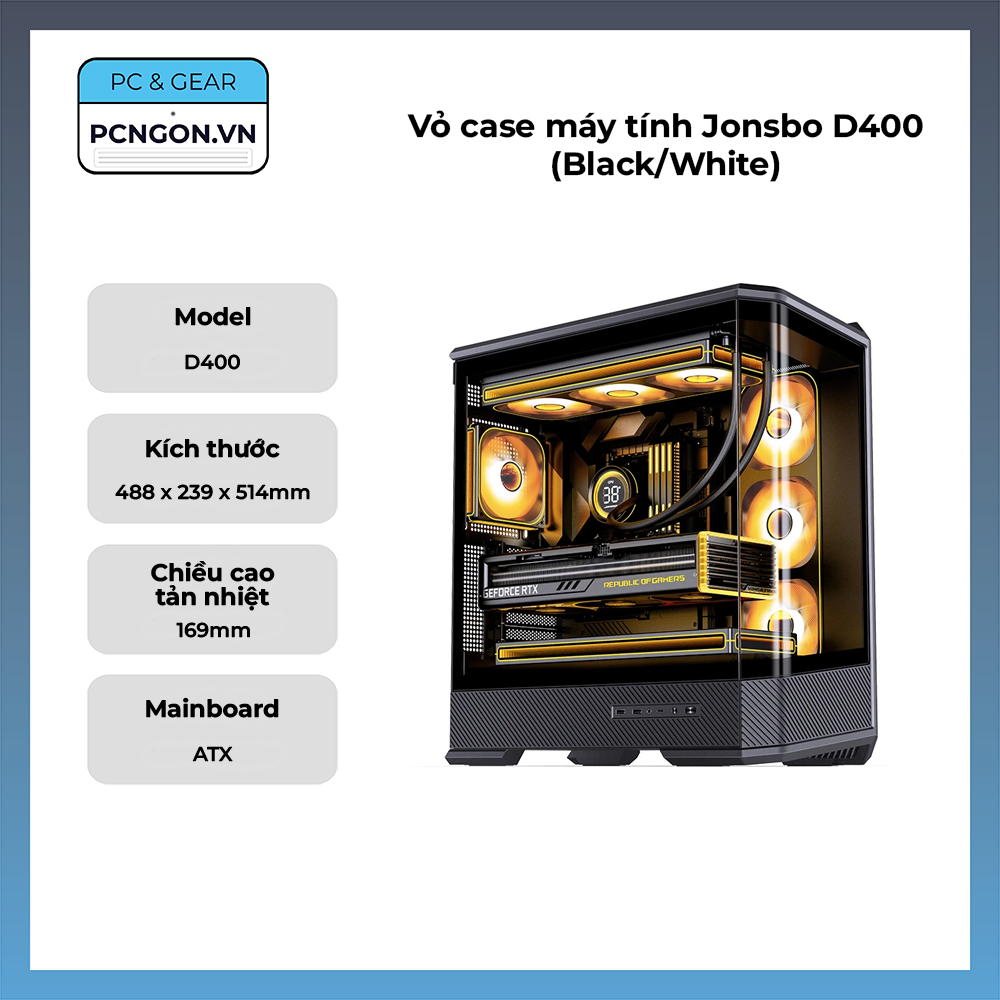 Vỏ Case Máy Tính Jonsbo D400 (black, White)