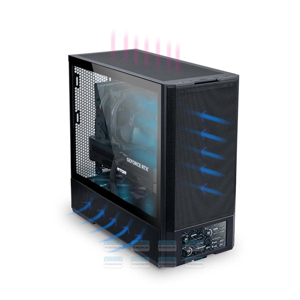 Vỏ Case Máy Tính Lian Li Lancool Digital 207dx Black Kèm Màn Hình 4