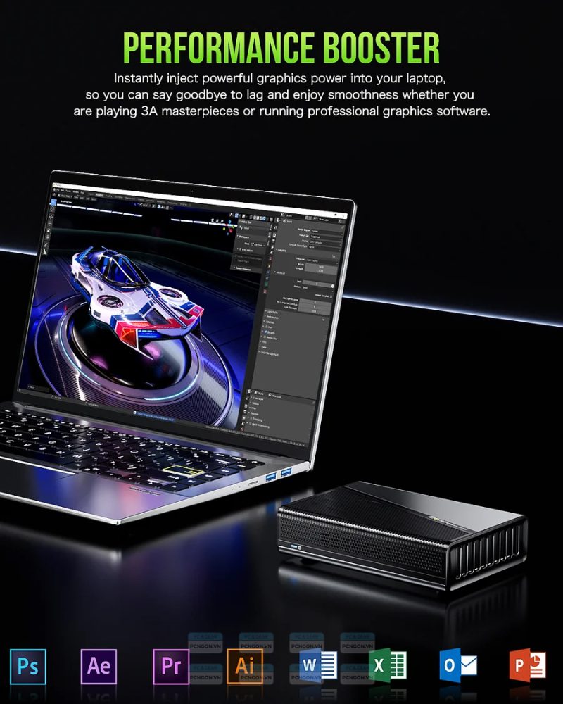 Card đồ Họa Rời Egpu Gmktec Ad-gp1 Amd 7600m Xt 8gb Gddr6 Usb4 6
