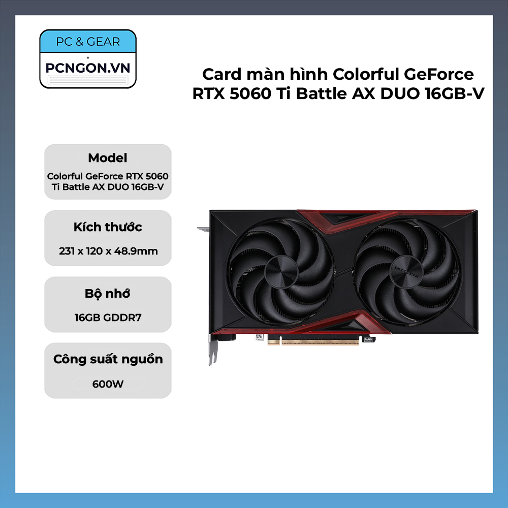 Card Màn Hình Colorful Geforce Rtx 5060 Ti Battle Ax Duo 16gb-v