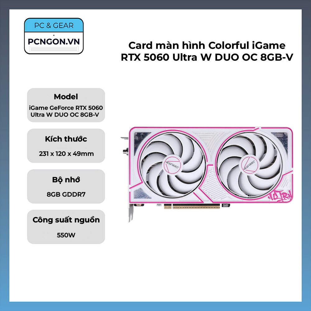 Card Màn Hình Colorful Igame Rtx 5060 Ultra W Duo Oc 8gb-v