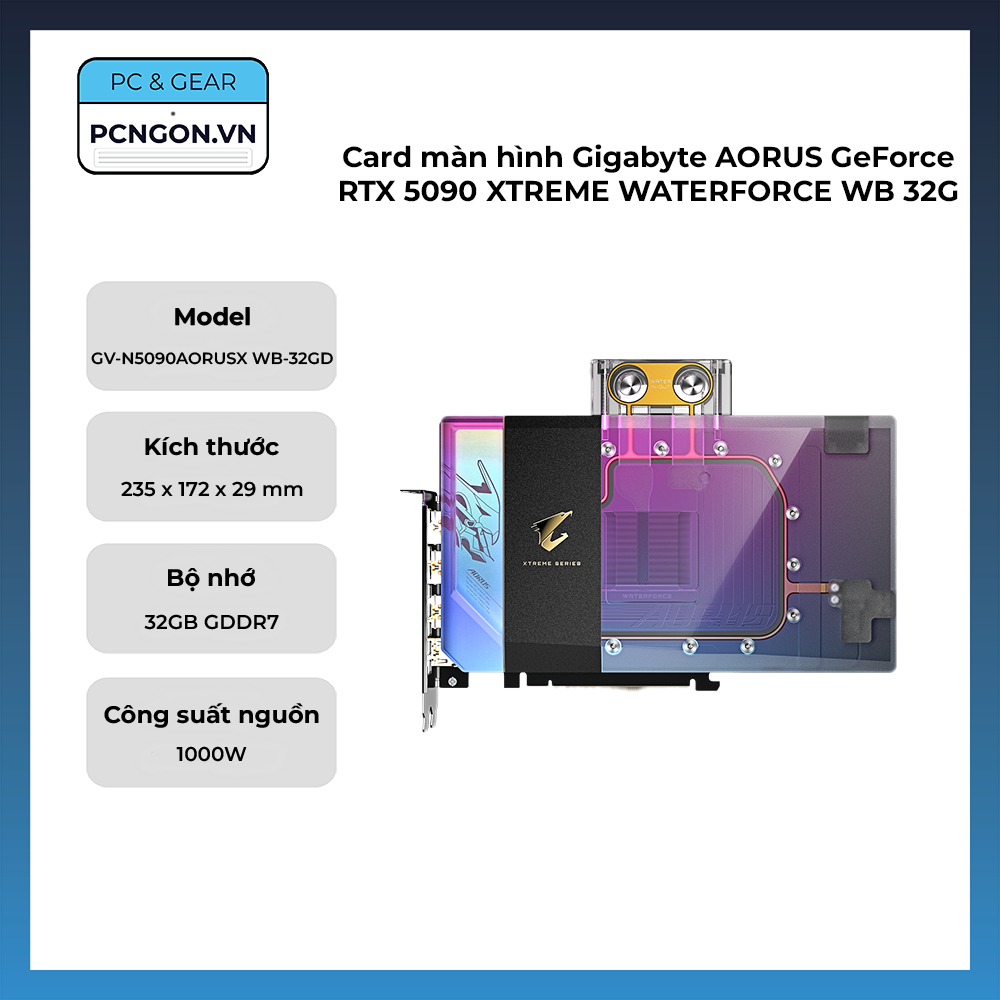 Card Màn Hình Gigabyte Aorus Geforce Rtx 5090 Xtreme Waterforce Wb 32g