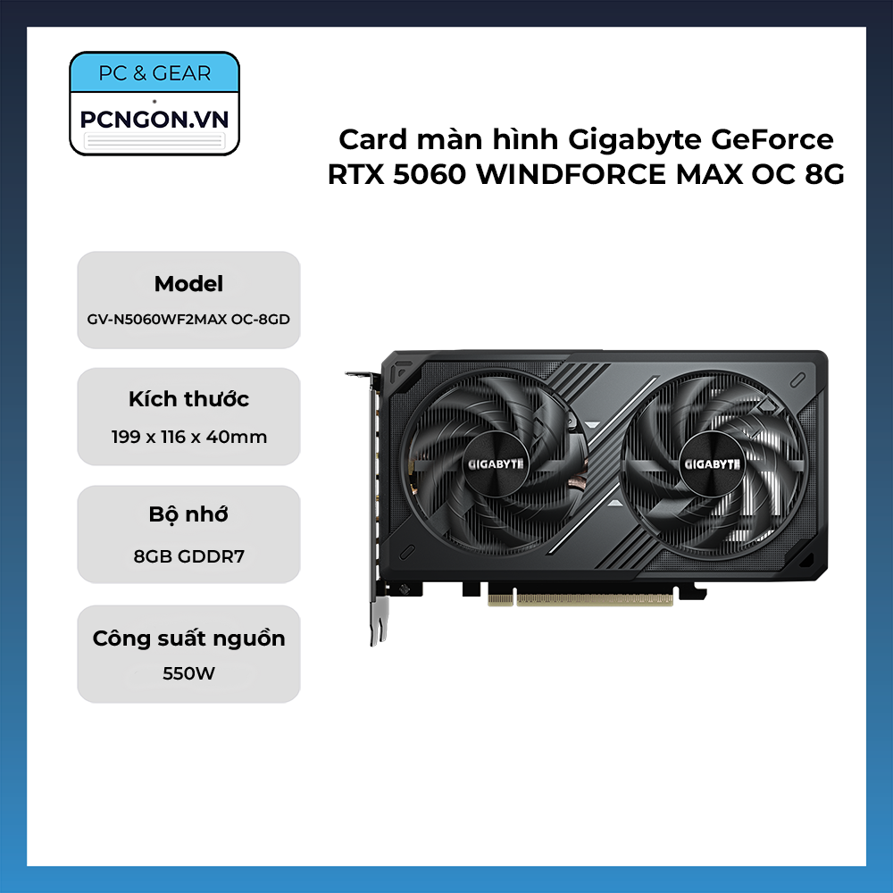 Card Màn Hình Gigabyte Geforce Rtx 5060 Windforce Max Oc 8g