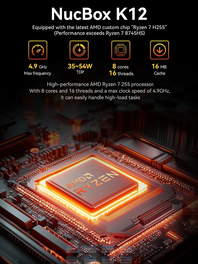 Máy Tính Mini Pc Gmktec K12 Amd Ryzen 7 H 255 (barebone) 9