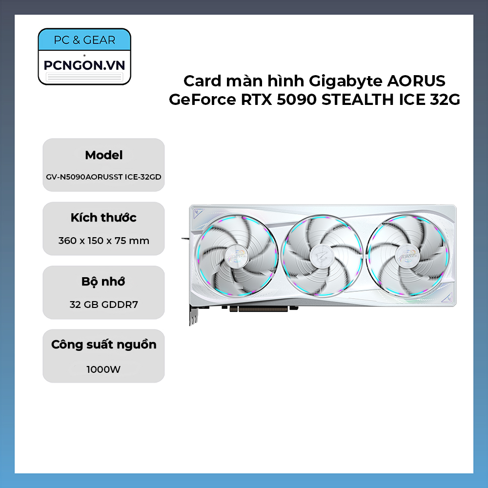 Card Màn Hình Gigabyte Aorus Geforce Rtx 5090 Stealth Ice 32g