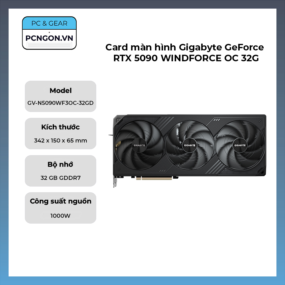 Card Màn Hình Gigabyte Geforce Rtx 5090 Windforce Oc 32g