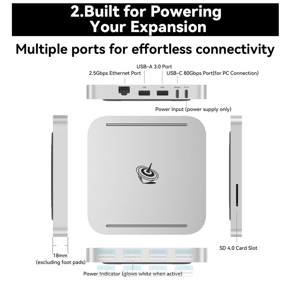 Dock Beelink Mate Se 80gbps (silver, Gray) 6