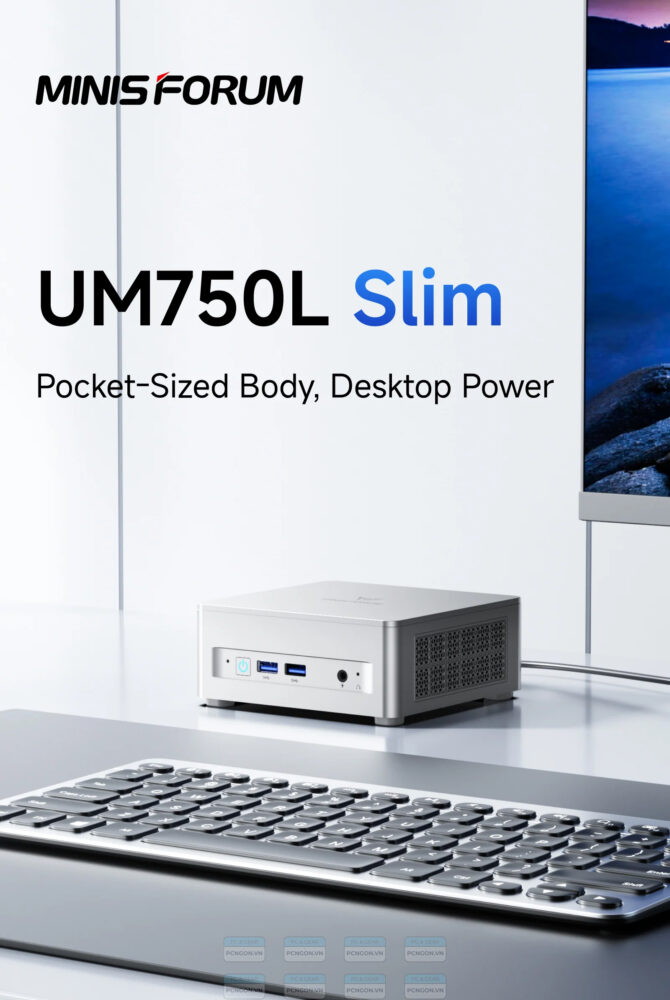Máy Tính Mini Pc Minisforum Um750l Slim Amd Ryzen 5 7545u (16g, 0gb) 4
