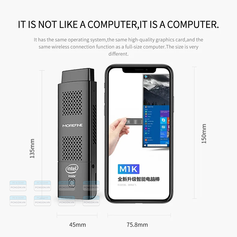 Máy Tính Mini Pc Morefine M1k Intel Pentium N5000 (8g,128gb) 10