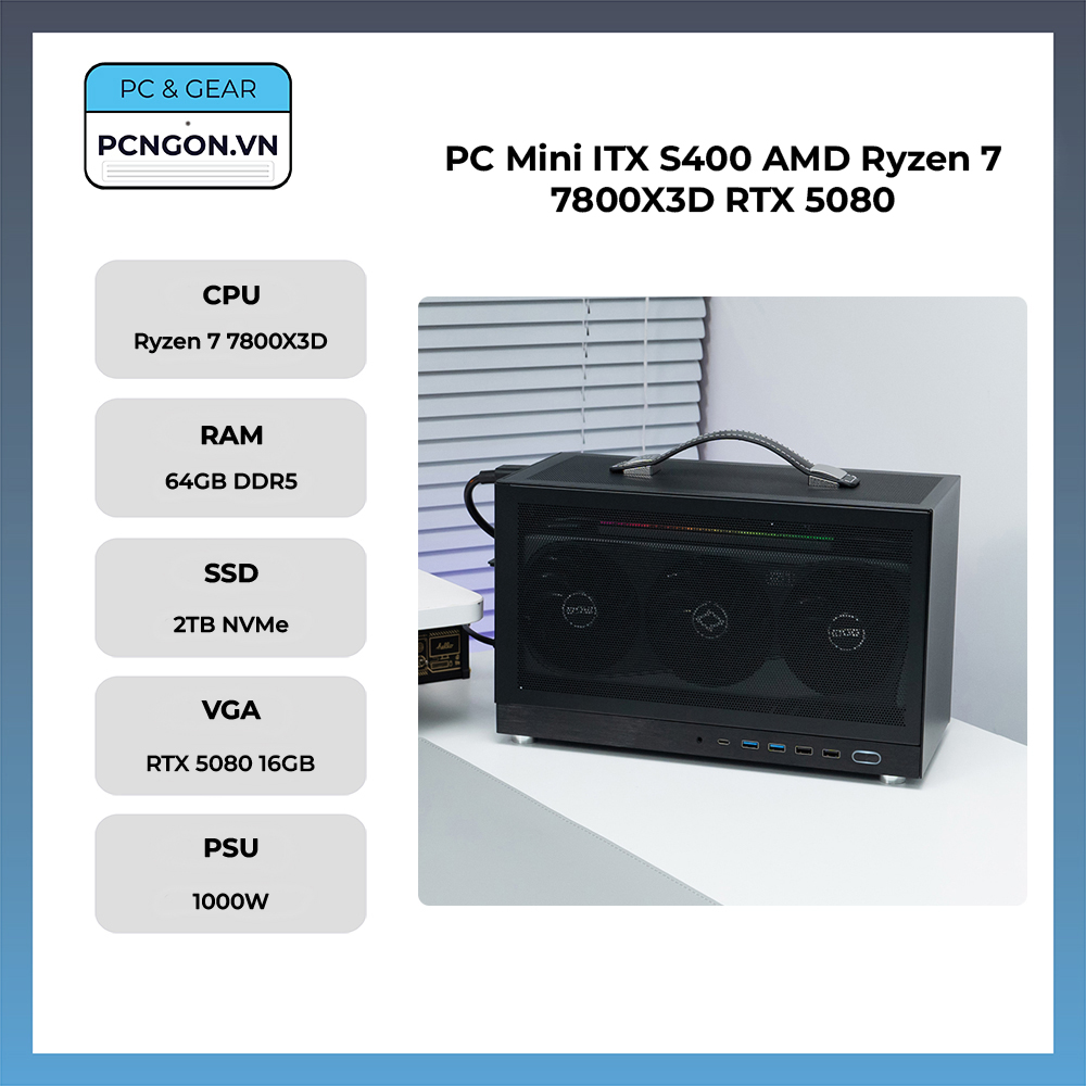 Pc Mini Itx S400 Amd Ryzen 7 7800x3d Rtx 5080
