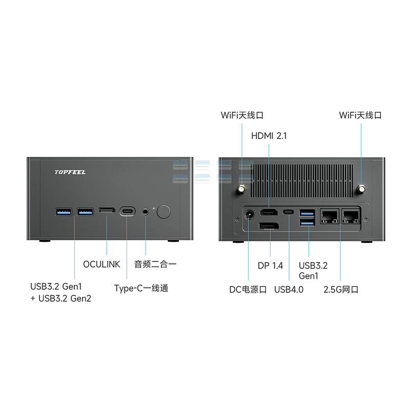 Máy Tính Mini Pc Topfeel T1 Amd (r5 7640hs, R7 8845hs) 7