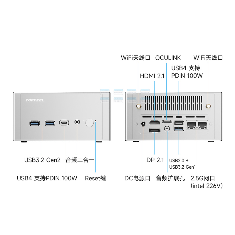 Máy Tính Mini Pc Topfeel T2 Amd Ryzen 7 H255 (barebone) 4
