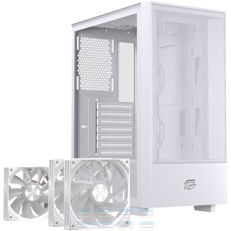 Vỏ Case Máy Tính Einarex P100 (trắng, Đen) 3