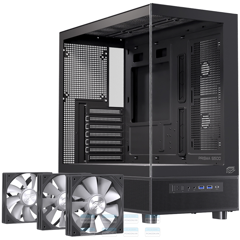 Vỏ Case Máy Tính Einarex S500 (trắng, Đen) 1