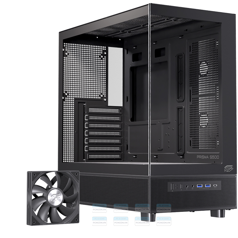 Vỏ Case Máy Tính Einarex S500 (trắng, Đen) 2