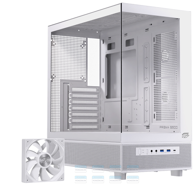 Vỏ Case Máy Tính Einarex S500 (trắng, Đen) 4