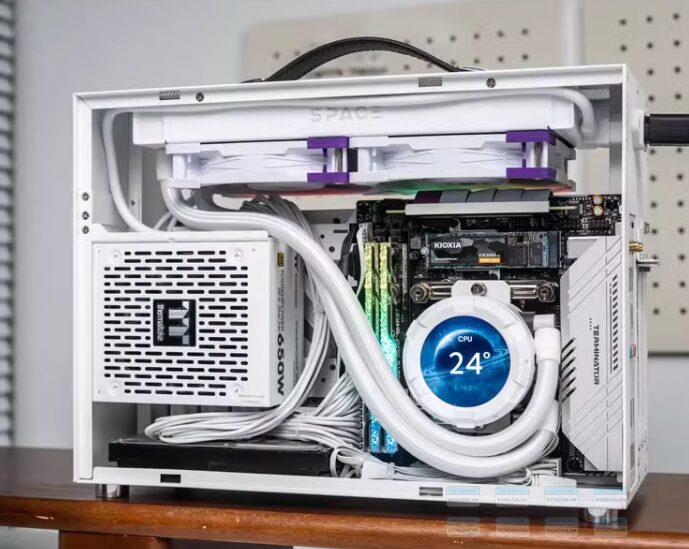 Vỏ Case Máy Tính Mini Itx Shiny Snake S450 Pro – Trắng (riser 5.0) 3