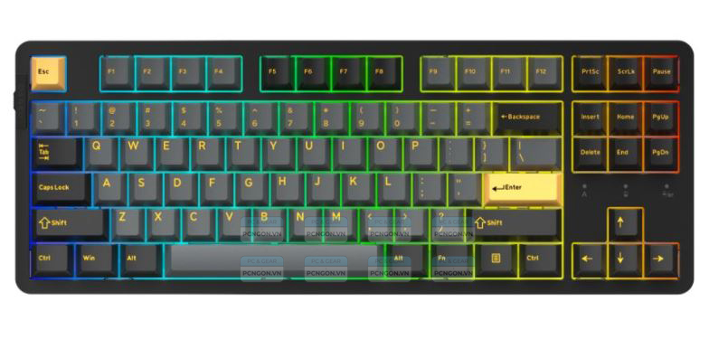 Bàn Phím Cơ Không Dây Dareu Ek87 Pro Black Golden Cloud Switch (3 Mode) 1