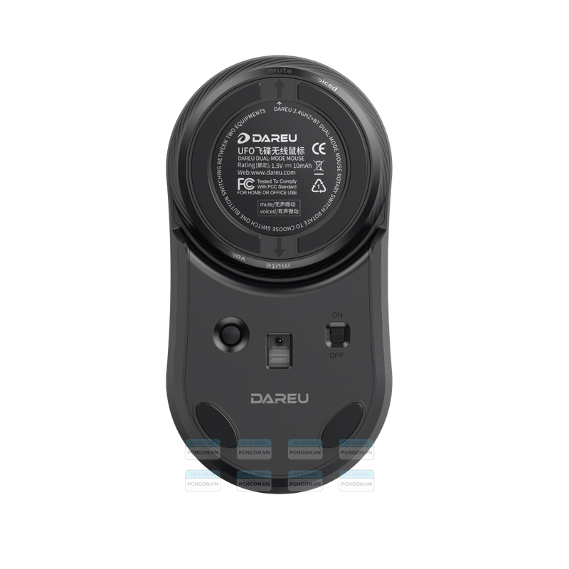 Chuột Máy Tính Không Dây Dareu Lm166d Ufo Dual Mode (black, White Silver) 2