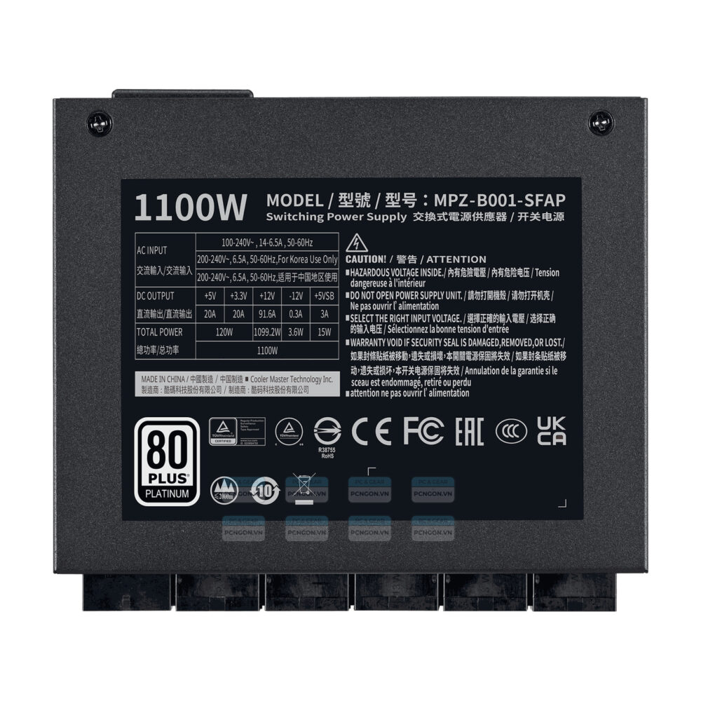 Nguồn Cooler Master 1100w V1100 Sfx Platinum Fully Modular 1