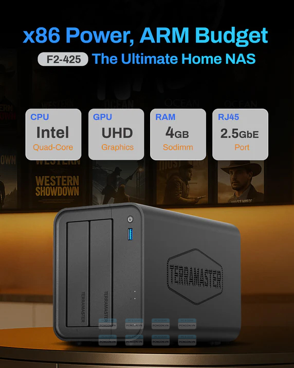 Thiết Bị Lưu Trữ Nas Terramaster F2-425 2 Bay 60tb 4