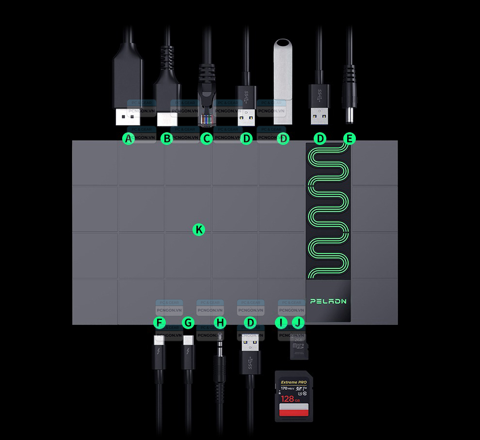 Dock Mở Rộng Peladn Link G2e Thunderbolt 5 (xám, Bạc) 4